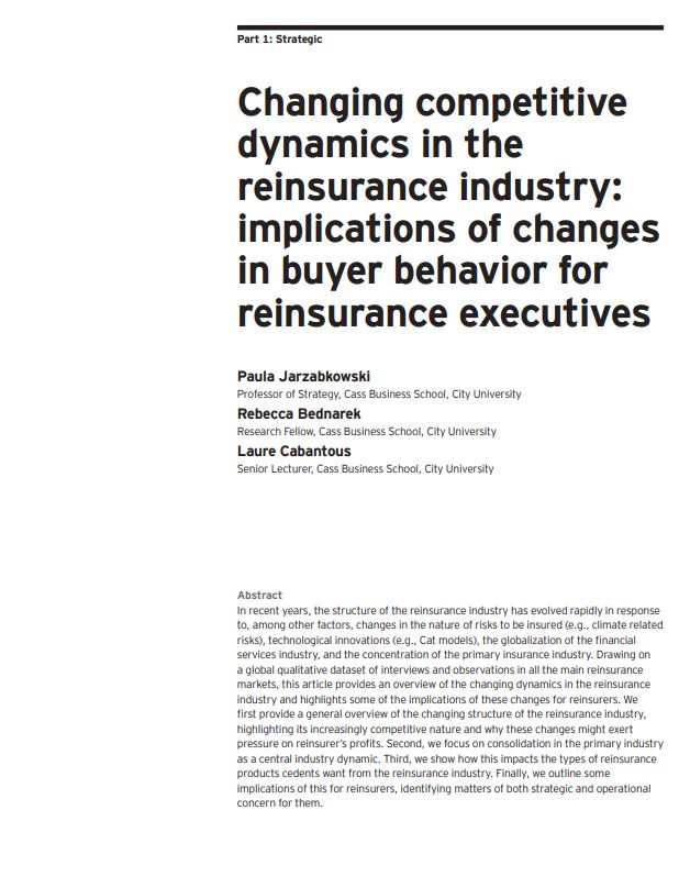 Changing competitive dynamics in the reinsurance industry: implications of changes in buyer behavior for reinsurance executives